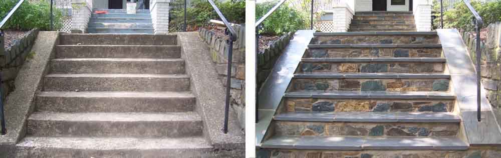 Flagstone Steps Before And After 