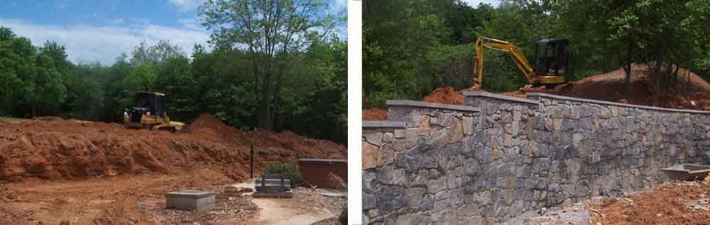 Stone Retaining Wall Before And After
